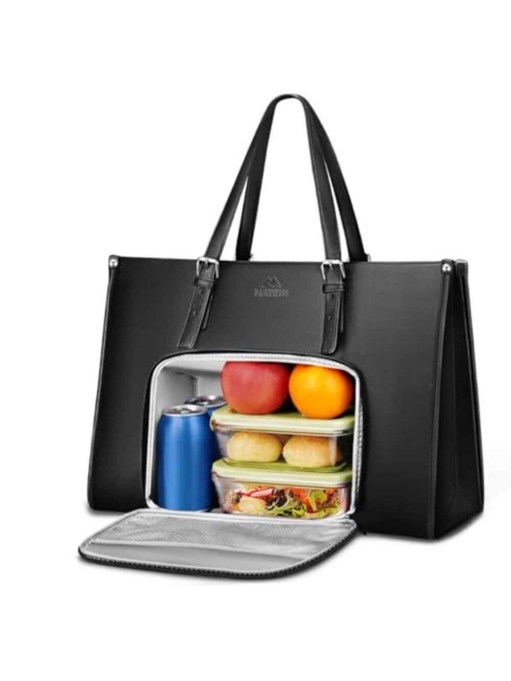 Laptop Tote Bag with Insulated Lunch Compartment for Work